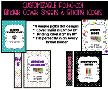 Preview of Polka-Dot Binder Cover & Binding TEMPLATES