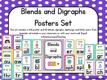 Preview of Polka Dot Blends and Digraphs Posters