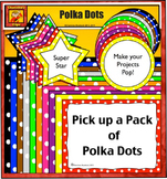 Polka Dot Borders, Frames, Labels, and Stars - from Charlo