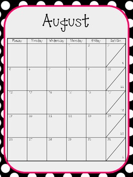 Preview of Polka Dot Calendar