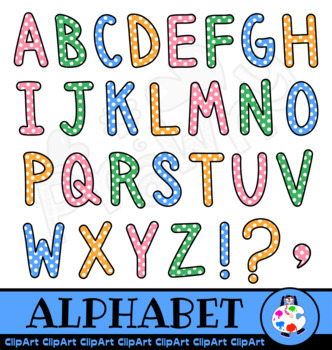Polka Dot Capital Letter Alphabet Clip Art by Prawny | TpT