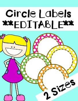 Preview of Polka Dot Circle Labels **EDITABLE**