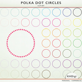 Polka Dot Circles &  Frames - 46 clip art pieces