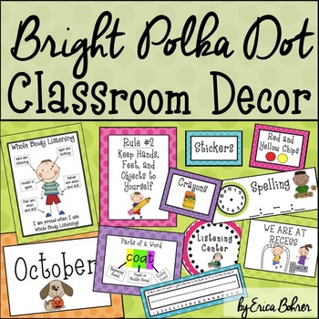 Preview of Polka Dot Classroom Decor