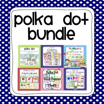 Preview of Polka Dot Classroom Organization and Decor Bundled Collection