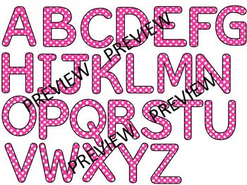 Polka Dot Clip Art Letters | Pink by Oh So Random | TPT