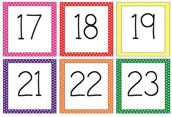 Polka Dot Cubby and Calendar Numbers by Ms Rone | TpT