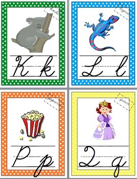 Polka Dot Cursive Alphabet Posters by Ms Rone | Teachers Pay Teachers