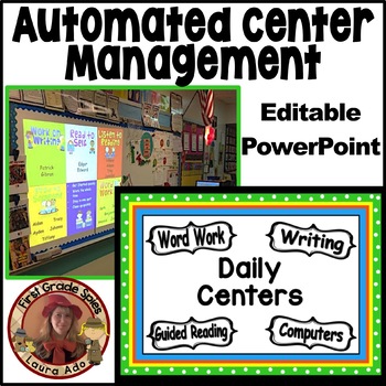 Preview of Polka Dot Daily Automated Centers/Guided Reading Rotations with 4 centers