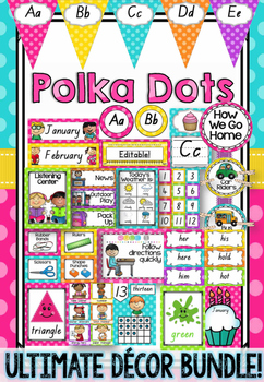 Preview of Polka Dot Decor Bundle in Queensland Beginners Font