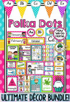 Preview of Polka Dot Decor Bundle in Victorian Cursive Font