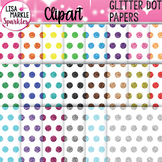 Polka Dot Digital Paper Background Clipart with Glitter