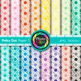 Polka Dot Digital Paper Clipart: 16 Rainbow Backgrounds Cl