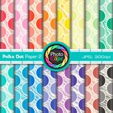 Polka Dot Digital Paper Clipart: 16 Rainbow Backgrounds Cl