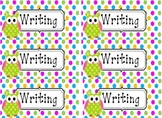 Polka Dot Fluency and Writing Folder Labels