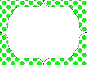 Polka Dot Frames Shades of Green by Mercedes Hutchens | TpT