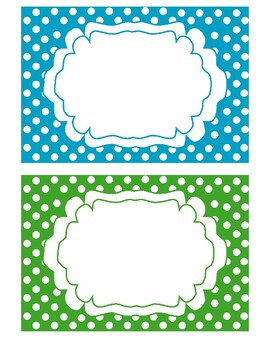 Editable Polka Dot Blank Tags Classroom Labels by Crazy Clip Art