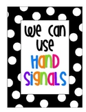 Polka Dot Hand Signal Posters for Classroom Management