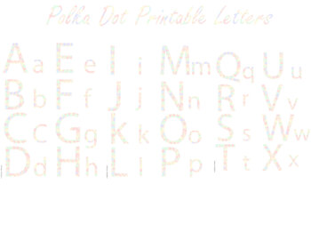 Preview of Polka Dot Letters Printable