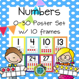 Ten Frame Posters (0-30) in 3 sizes (CCSS) - Polka Dot