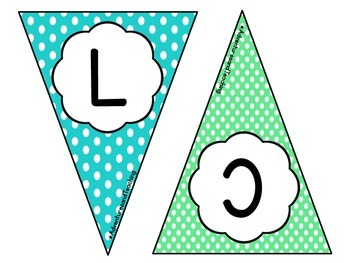 Polka Dot Pennant Sign FREEBIE by Adventures and Teaching | TpT