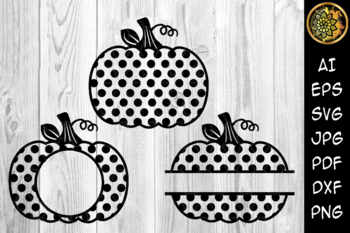Download Polka Dot Pumpkin Monogram Silhouette Svg By V Design Art Tpt