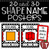 2-D and 3-D Shape Name Posters {Polka Dot and Red}