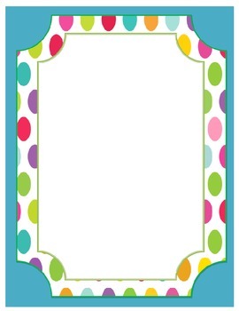 Polka Dot Shapes and Frames. Cute and Colorful! Classroom organization!