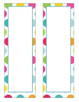 Polka Dot Shapes and Frames. Cute and Colorful! Classroom organization!