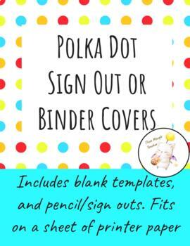 Preview of Polka Dot Sign Out or Binder Covers