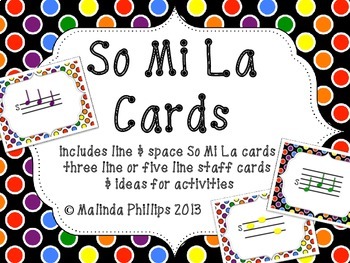 Preview of Polka Dot Solfege PDF: So Mi La Cards and Activities