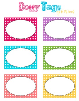 Preview of Polka Dot Tags or Labels - Free Printable