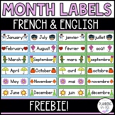 Month Calendar Cards French and English | Matching Bilingu