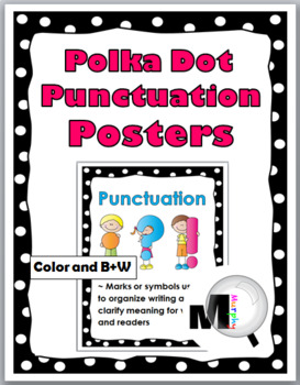 Preview of Punctuation Grammar Posters Polka Dot Classroom Decor