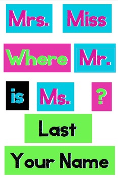 Preview of Polka Dot - WORDS for your Where is the counselor sign