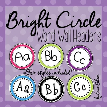Preview of Bright Circle Frame Word Wall Headers