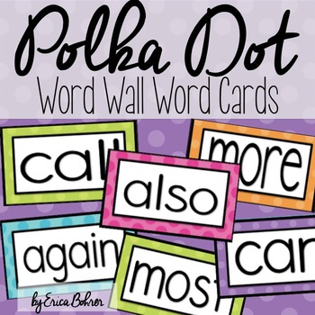 Preview of Polka Dot Word Wall Words - Editable