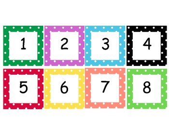 Preview of Polka Dot numbers cards 1-100