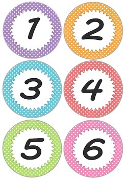 Polka Dots Calendar Numbers by Purice Anca | TPT