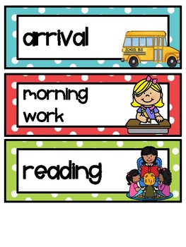 Polka Dots Class Schedule Cards by Love Filled Learning | TPT