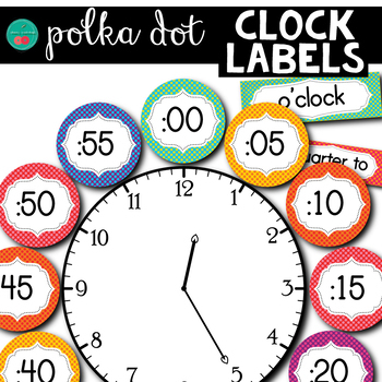 Preview of Polka Dots Clock Labels