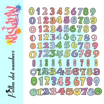 Polka Dots Numbers Stickers