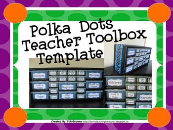 Preview of Polka Dots Teacher Toolbox Template - Editable