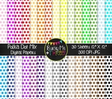 Polka Dots on White Mix Digital Papers | Rainbow Commercia