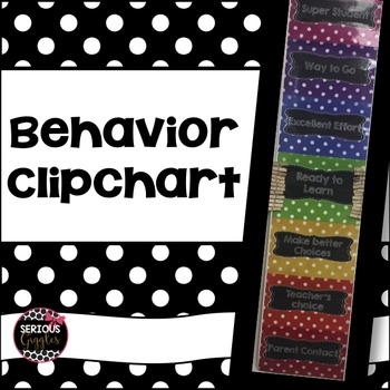 Polka dot Behavior Clipchart by SeriousGiggles | TPT