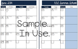 Polka-dot Red, White & Blue Editable Calendar
