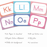 Polka dot alphabet, uppercase and lowercase letters poster