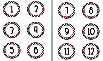 polka dot circle number 2 12 in labels centers number