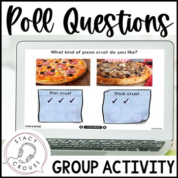 Preview of Poll Questions Group Activity for Speech Therapy Mixed Groups Teletherapy