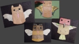 Pollinator Paper Bag Puppets (Honeybee, Bat, Butterfly, Hu